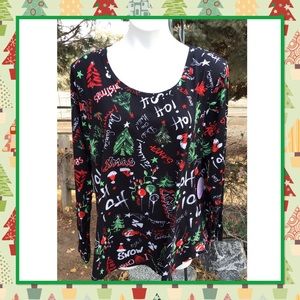 New Christmas Graffiti Plus Size Top